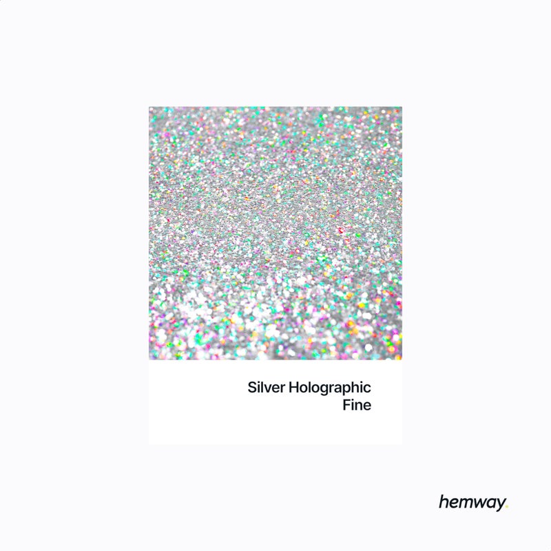 Hemway Eco Friendly Biodegradable Glitter 100g / 3.5oz Bio Cosmetic Safe Sparkle Vegan For Face, Eyeshadow, Body, Hair, Nail And Festival Makeup, Craft - Fine (1/64" 0.015" 0.4mm) - Silver Holographic - Image 2